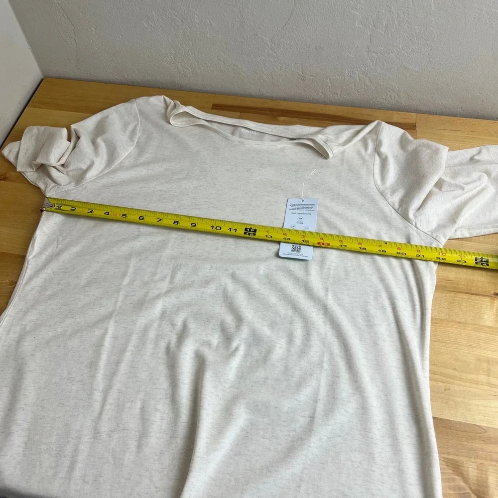 Lands End‎ T-Shirt Tencel Modal Blend Womens Size 1X Cream Oatmeal Heather NEW